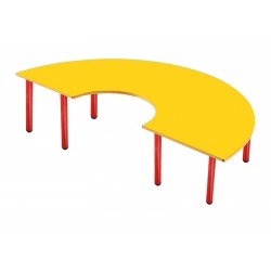 Metal Ayaklı Yarım Daire Masa